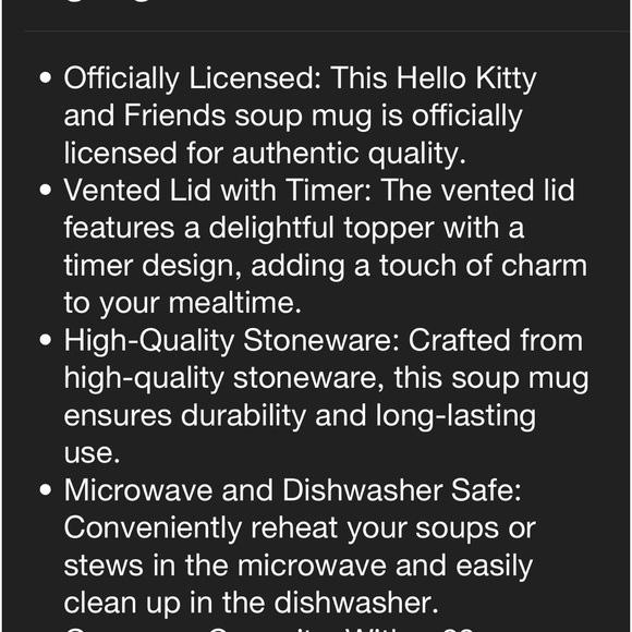 New hello kitty and friends 20oz ceramic soup mug with lid - Picture 7 of 13